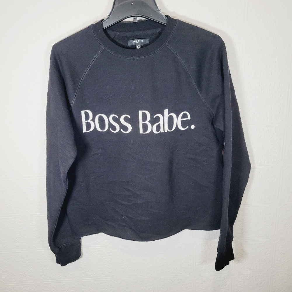 Brunette The Label Black 'Boss Babe' Sweater